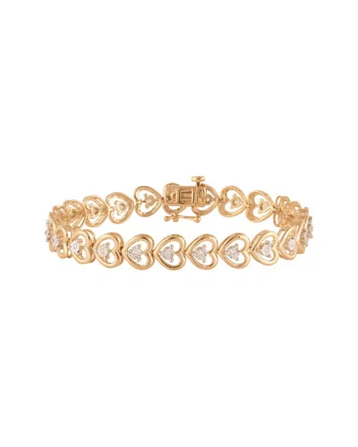 Lab Grown Diamonds Plated Silver 0.25 Ct. Tw. Lab-grown Diamond Bracelet In Gold