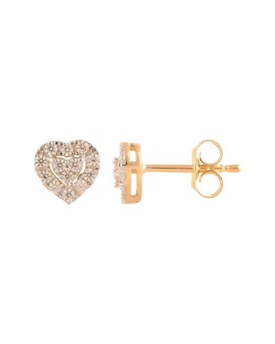 Lab Grown Diamonds Plated Silver 0.25 Ct. Tw. Lab-grown Diamond Studs In Gold