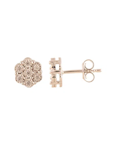 Lab Grown Diamonds Plated Silver 0.27 Ct. Tw. Lab-grown Diamond Studs In Gold