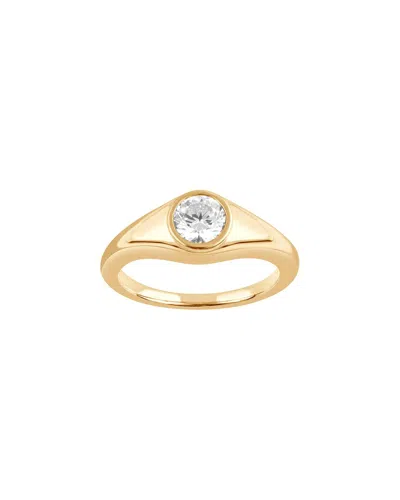 Lab Grown Diamonds Plated Silver 0.62 Ct. Tw. Lab-grown Diamond Solitaire Ring In Gold