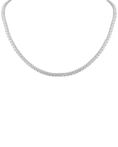 Lab Grown Diamonds Platinum 15.25 Ct. Tw. Lab Grown Diamond Necklace In Metallic