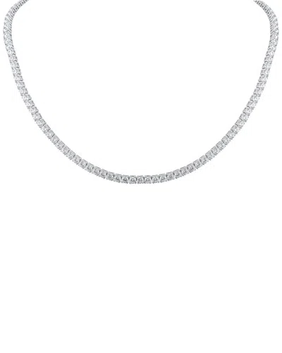 Lab Grown Diamonds Platinum 15.25 Ct. Tw. Lab Grown Diamond Necklace In Silver