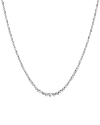 Lab Grown Diamonds Platinum 4.01 Ct. Tw. Lab Grown Diamond Necklace In Metallic
