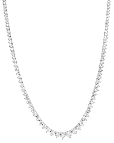 Lab Grown Diamonds Platinum 5.00 Ct. Tw. Lab Grown Diamond Necklace In Metallic