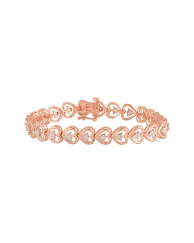 Lab Grown Diamonds Rose Gold Plated Silver 0.25 Ct. Tw. Lab-grown Diamond Bracelet