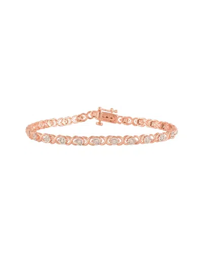 Lab Grown Diamonds Rose Gold Plated Silver 0.25 Ct. Tw. Lab-grown Diamond Bracelet In Gray