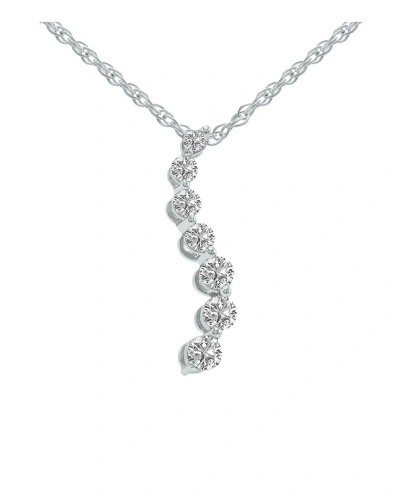 Lab Grown Diamonds Silver 0.25 Ct. Tw. Lab Grown Diamond Necklace In Metallic