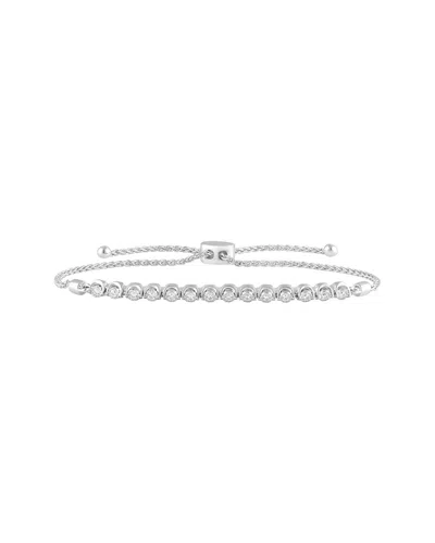 Lab Grown Diamonds Silver 0.25 Ct. Tw. Lab-grown Diamond Bolo Bracelet In Metallic