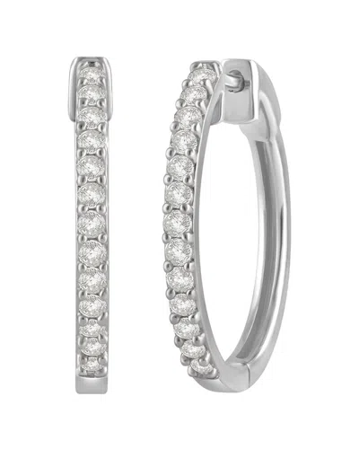 Lab Grown Diamonds Silver 0.50 Ct. Tw. Lab Grown Diamond Hoops