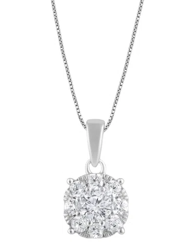 Lab Grown Diamonds Silver 0.50 Ct. Tw. Lab Grown Diamond Pendant In Metallic