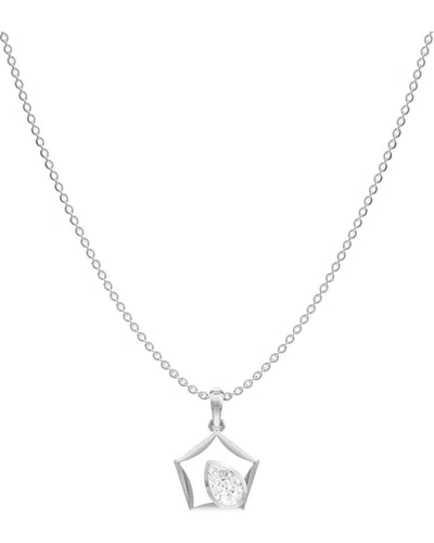 Lab Grown Diamonds Silver 0.95 Ct. Tw. Lab-grown Diamond Necklace In Metallic