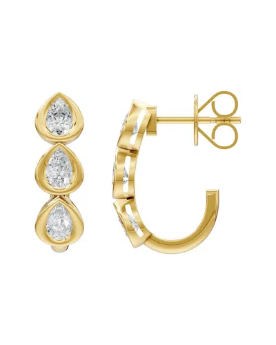 Lab Grown Diamonds Silver 0.96 Ct. Tw. Lab-grown Diamond Earrings In Gold