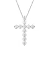 Lab Grown Diamonds Silver 1.00 Ct. Tw. Lab-grown Diamond Cross Pendant