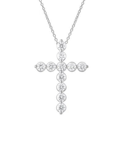 Lab Grown Diamonds Silver 1.00 Ct. Tw. Lab-grown Diamond Cross Pendant