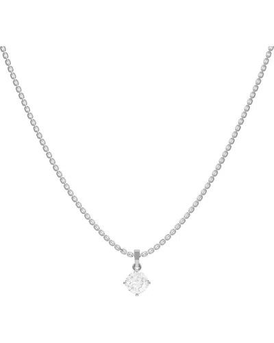 Lab Grown Diamonds Silver 1.00 Ct. Tw. Lab-grown Diamond Necklace In Metallic