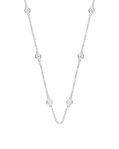 Lab Grown Diamonds Silver 1.00 Ct. Tw. Lab-grown Diamond Necklace In Metallic