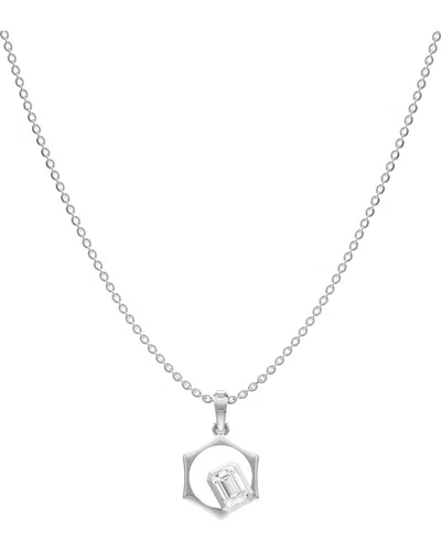 Lab Grown Diamonds Silver 1.00 Ct. Tw. Lab-grown Diamond Necklace In Gray