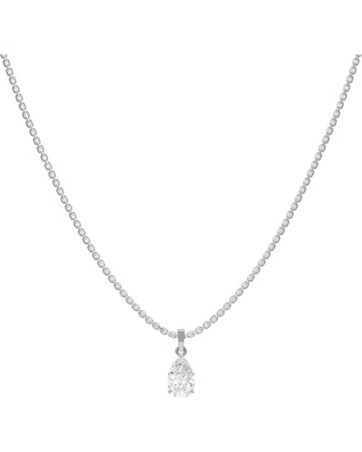 Lab Grown Diamonds Silver 1.00 Ct. Tw. Lab-grown Diamond Necklace In Metallic