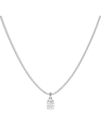 Lab Grown Diamonds Silver 1.00 Ct. Tw. Lab-grown Diamond Necklace In Metallic