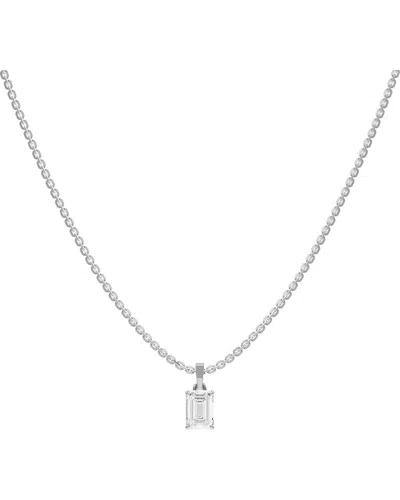 Lab Grown Diamonds Silver 1.00 Ct. Tw. Lab-grown Diamond Necklace In Metallic