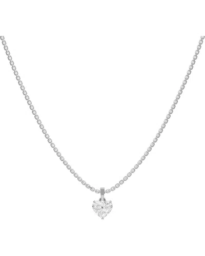 Lab Grown Diamonds Silver 1.00 Ct. Tw. Lab-grown Diamond Necklace In Metallic