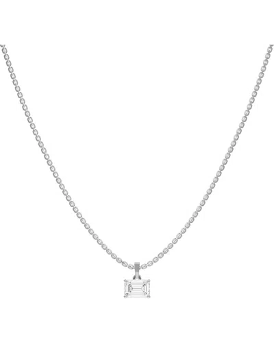 Lab Grown Diamonds Silver 1.00 Ct. Tw. Lab-grown Diamond Necklace In Metallic