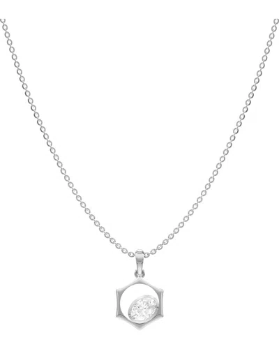 Lab Grown Diamonds Silver 1.00 Ct. Tw. Lab-grown Diamond Necklace In Metallic
