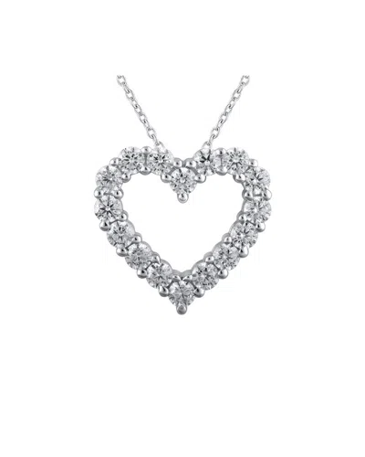 Lab Grown Diamonds Silver 1.01 Ct. Tw. Lab-grown Diamond Pendant In Metallic