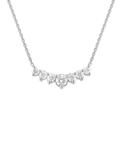 Lab Grown Diamonds Silver 1.05 Ct. Tw. Lab-grown Diamond Necklace In Metallic
