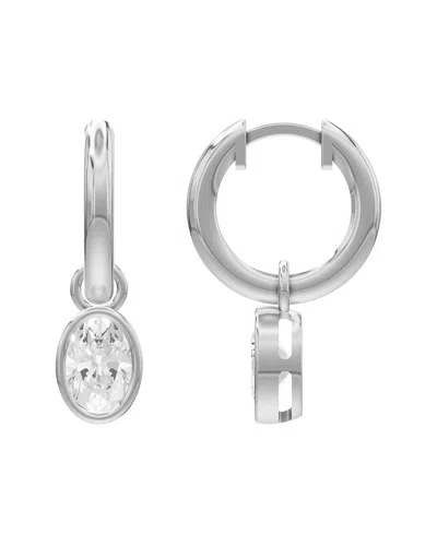 Lab Grown Diamonds Silver 1.06 Ct. Tw. Lab-grown Diamond Earrings In Metallic