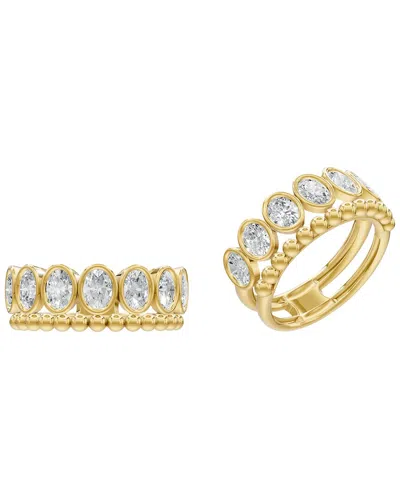 Lab Grown Diamonds Silver 1.47 Ct. Tw. Lab-grown Diamond Ring In Gold