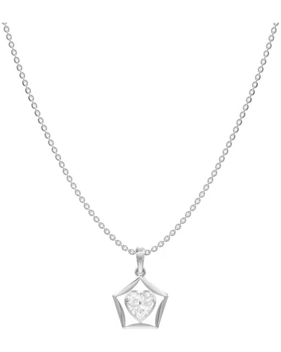 Lab Grown Diamonds Silver 1.50 Ct. Tw. Lab-grown Diamond Necklace In Metallic