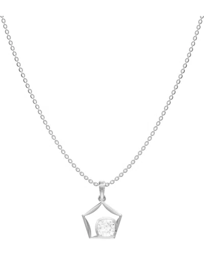 Lab Grown Diamonds Silver 1.50 Ct. Tw. Lab-grown Diamond Necklace In Metallic
