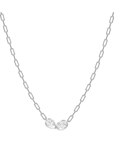 Lab Grown Diamonds Silver 1.50 Ct. Tw. Lab-grown Diamond Necklace In Metallic