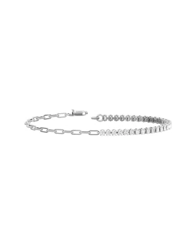 Lab Grown Diamonds Silver 1.55 Ct. Tw. Lab-grown Diamond Bracelet In Metallic
