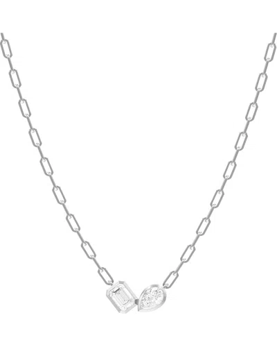 Lab Grown Diamonds Silver 1.70 Ct. Tw. Lab-grown Diamond Necklace In Metallic