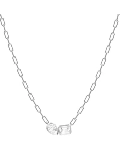 Lab Grown Diamonds Silver 1.70 Ct. Tw. Lab-grown Diamond Necklace In Metallic