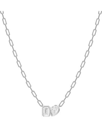 Lab Grown Diamonds Silver 1.70 Ct. Tw. Lab-grown Diamond Necklace In Metallic