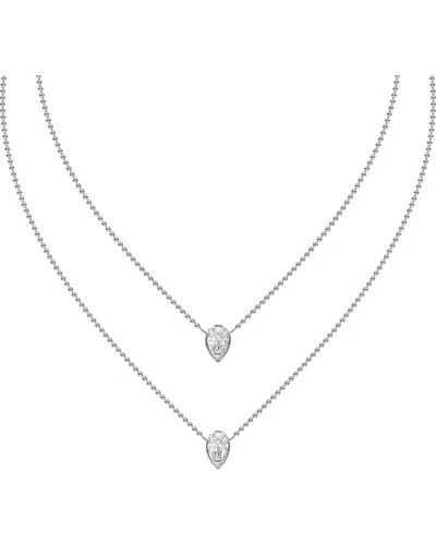 Lab Grown Diamonds Silver 2.05 Ct. Tw. Lab-grown Diamond Necklace In Metallic