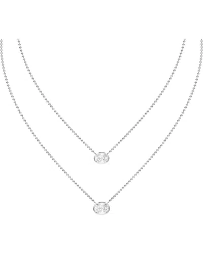 Lab Grown Diamonds Silver 2.66 Ct. Tw. Lab-grown Diamond Necklace In Metallic