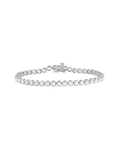 Lab Grown Diamonds Silver 3.00 Ct. Tw. Lab-grown Diamond Tennis Bracelet In Metallic