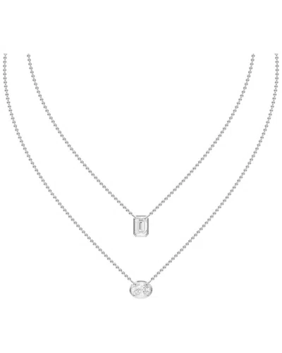 Lab Grown Diamonds Silver 3.02 Ct. Tw. Lab-grown Diamond Necklace In Metallic