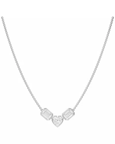 Lab Grown Diamonds Silver 3.25 Ct. Tw. Lab-grown Diamond Necklace In Metallic