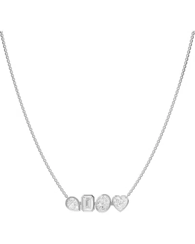 Lab Grown Diamonds Silver 5.00 Ct. Tw. Lab-grown Diamond Necklace In Transparent