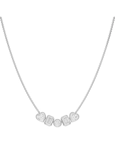Lab Grown Diamonds Silver 5.12 Ct. Tw. Lab-grown Diamond Necklace In Transparent