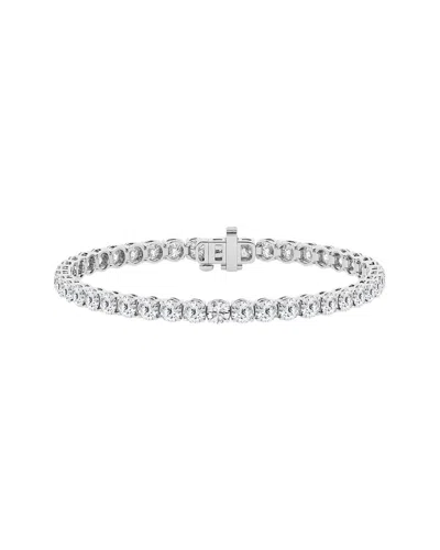 Lab Grown Diamonds Silver 7.00 Ct. Tw. Lab-grown Diamond Tennis Bracelet In Transparent