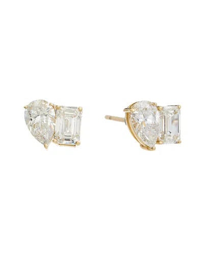 Lab Grown Diamonds Tf Dnu Toi Et Moi 1.00 Ct. Tw. Lab-grown Diamond Studs In Gold