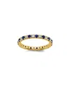 Lab Grown Gemstones 14k 1.75 Ct. Tw. Lab-grown Diamond & Lab-grown Blue Sapphire Eternity Ring