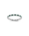 Lab Grown Gemstones 14k 1.75 Ct. Tw. Lab-grown Diamond & Lab-grown Alexandrite Eternity Ring In Metallic