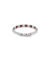 Lab Grown Gemstones 14k 1.75 Ct. Tw. Lab-grown Diamond & Lab-grown Ruby Eternity Ring In Metallic